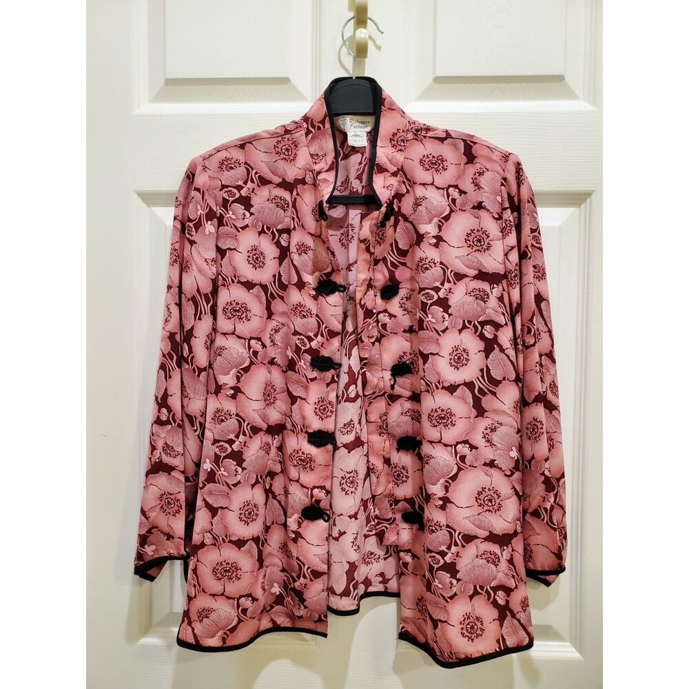 Vintage Floral Brocade Mandarin Collar Jacket